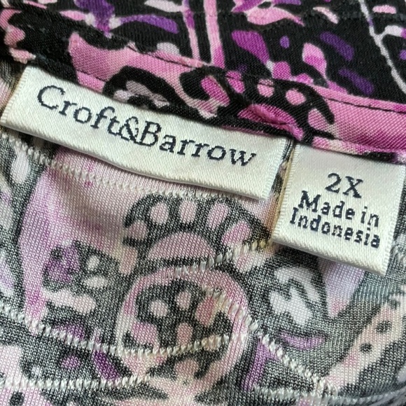 Croft & Barrow Paisley Print Women's Top Size 2X - Picture 8 of 10